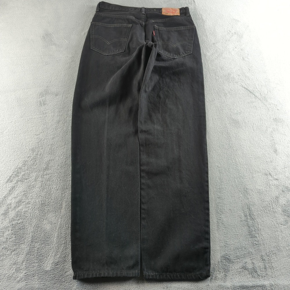Vintage Levis 550 Jeans 32 (Fits 30x31) Black Faded Relaxed Wide Denim Baggy